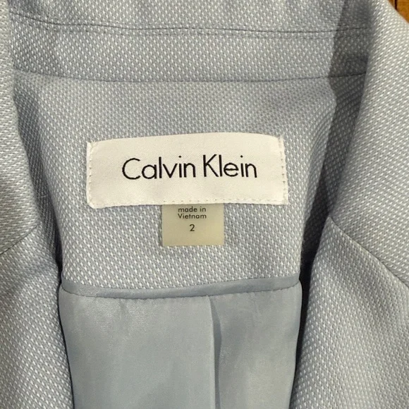 Calvin Klein Powder Blue w/Silver Buttons Blazer Size 2 - Picture 3 of 7